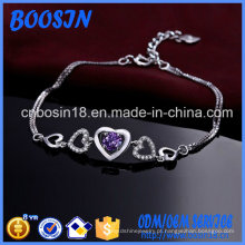 Pulseira de corrente de prata esterlina 925 personalizada requintada